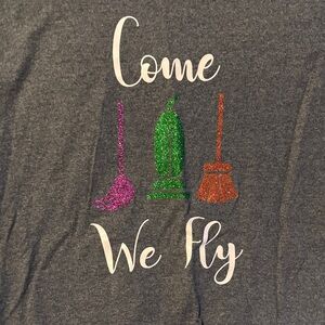 Hanes Gray Short Sleeve Tee with Glitter Design